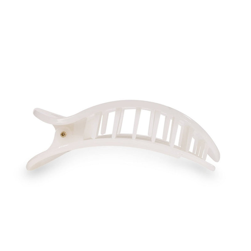 TELETIES Large Flat Round Hair Clip - Coconut White