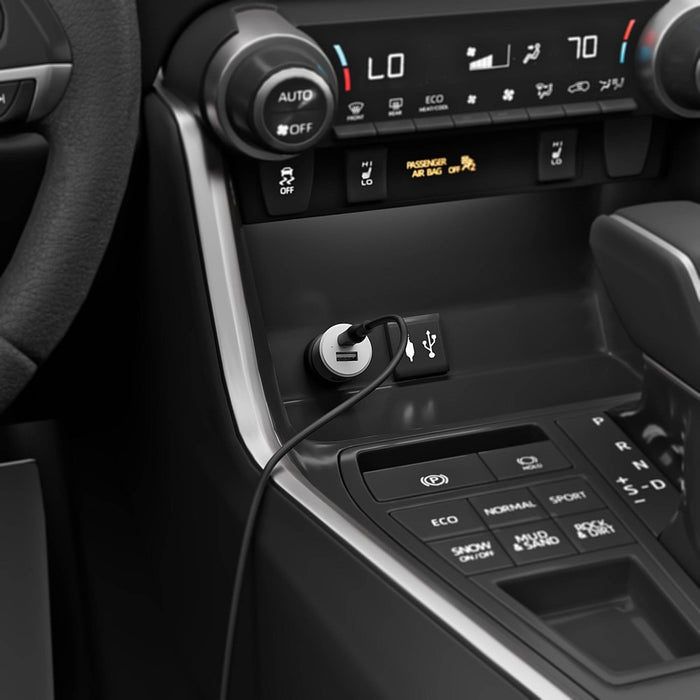 Just Wireless Pro Series 32W 2-Port USB-A & USB-C Car Charger - White