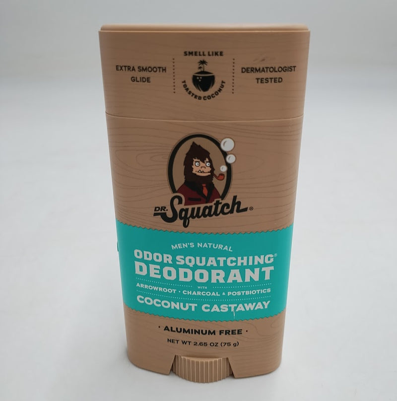 LOT OF 2!!! DR. SQUATCH Men's Natural Deodorant - Coconut Castaway - 2.65oz