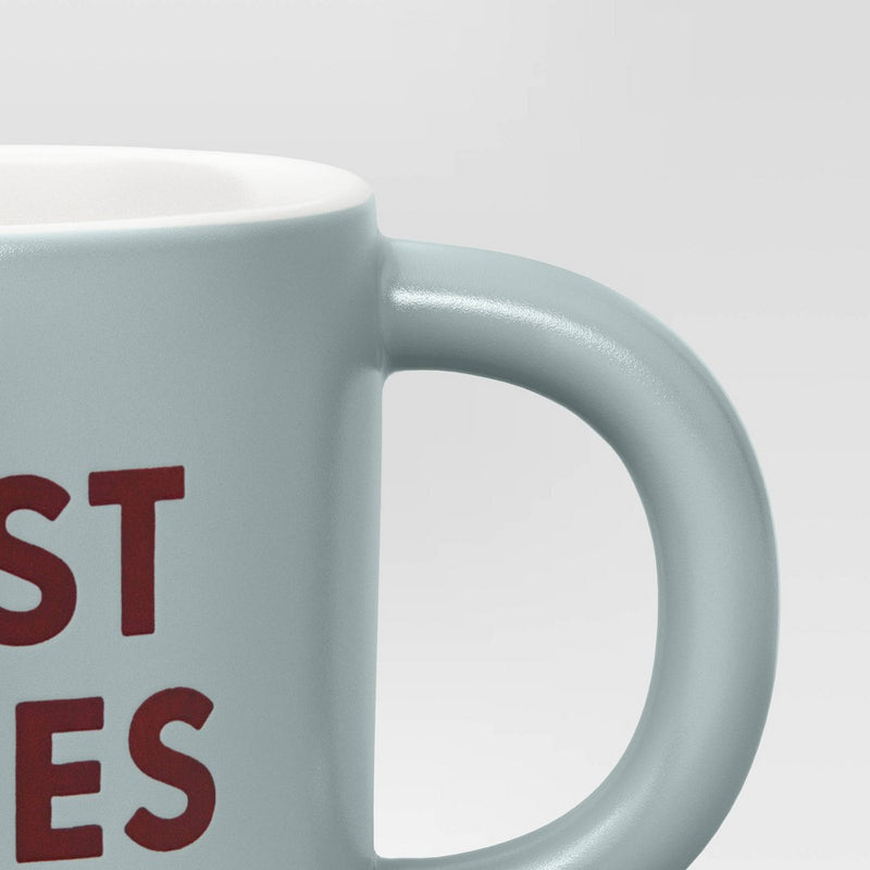 16oz Stoneware Just Vibes Mug Mint Green - Room Essentials: Coffee Mugs, Microwave & Dishwasher Safe Drinkware