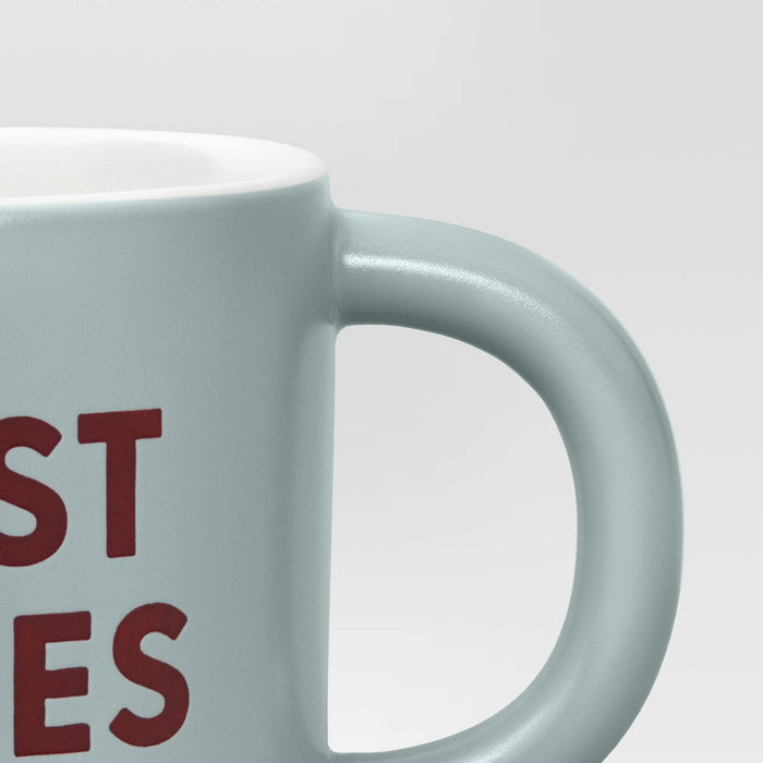16oz Stoneware Just Vibes Mug Mint Green - Room Essentials: Coffee Mugs, Microwave & Dishwasher Safe Drinkware