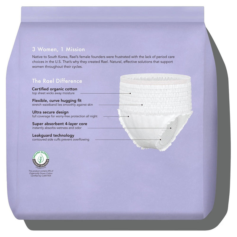 Rael Organic Disposable Period Underwear - L/XL - 5ct
