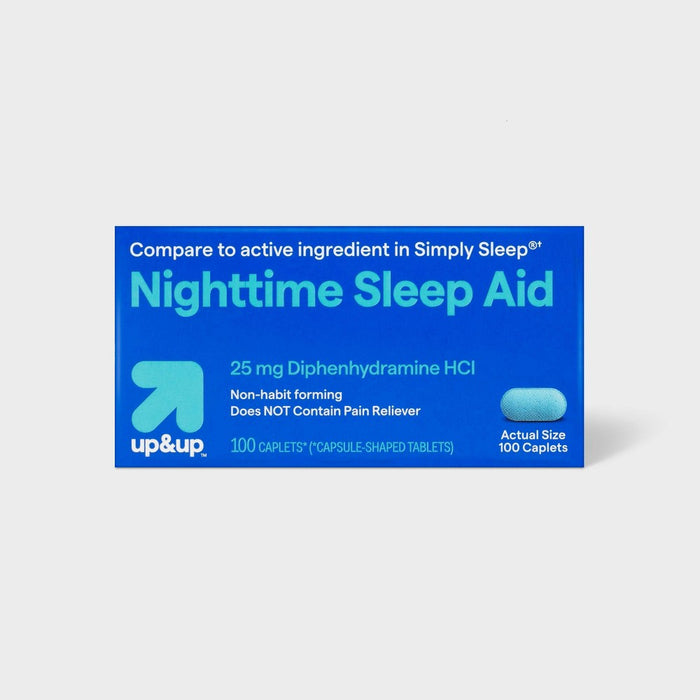 Diphenhydramine HCl Nighttime Sleep Aid Caplets - 100ct - up&up