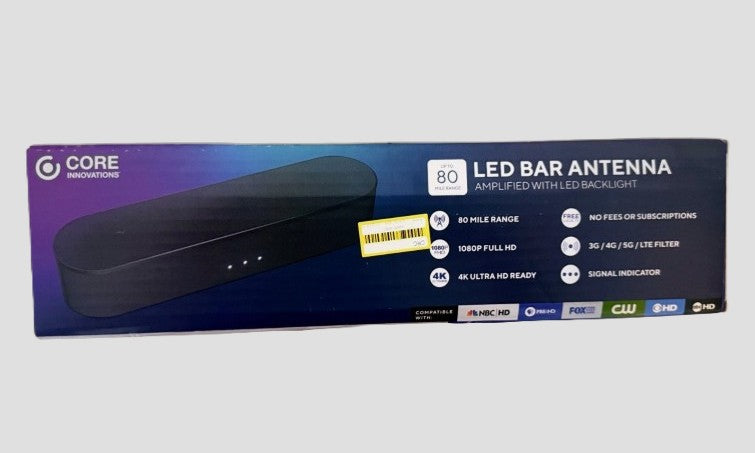 Core Innovations 80-Mile Indoor Antenna Bar with LED Lighting