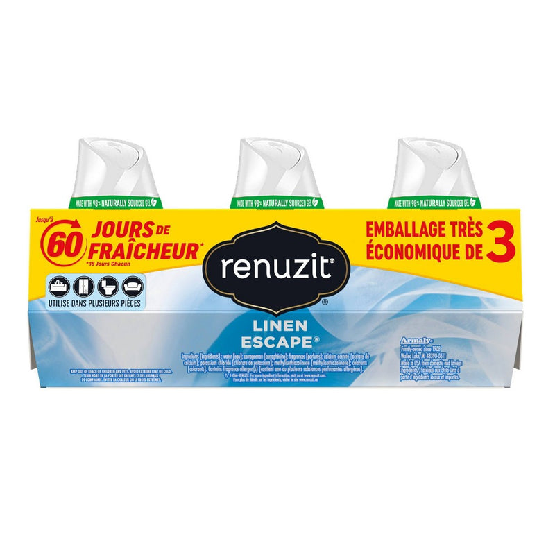 Renuzit Gel Air Freshener - Linen Escape - 7oz/3pk