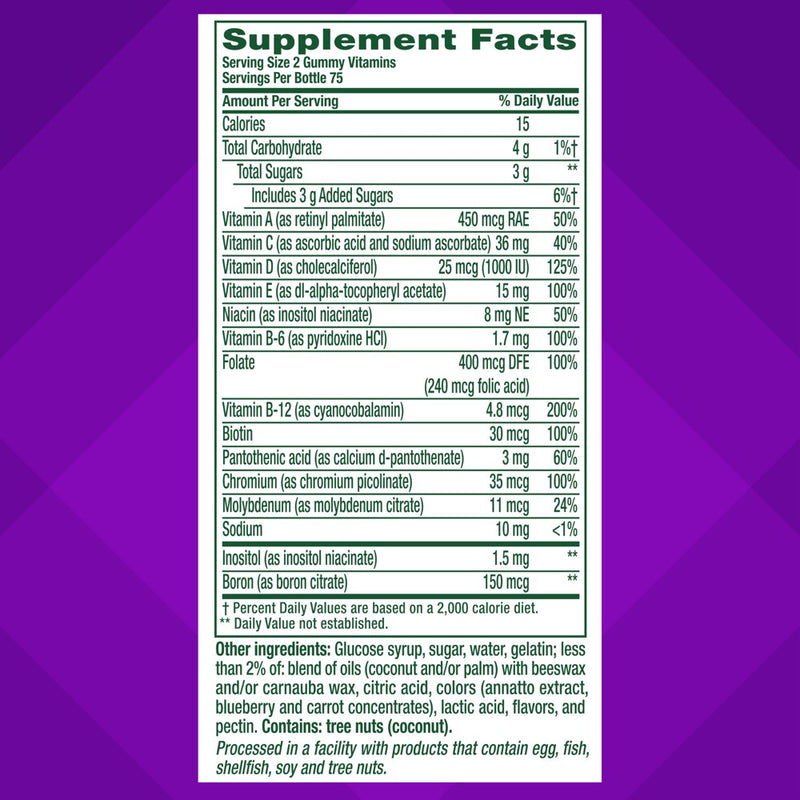 Vitafusion MultiVites Adult Multivitamins Daily Gummy Vitamins - Berry, Peach and Orange Flavored - 150ct