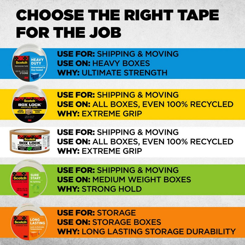 Scotch Heavy Duty Shipping Packing Tape, Holiday Shipping Supplies, 1.88 in. x 27.7 yd., 1 Tape Roll with Dispenser