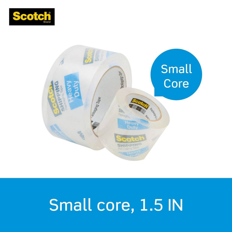 Scotch Heavy Duty Shipping Packing Tape, Holiday Shipping Supplies, 1.88 in. x 27.7 yd., 1 Tape Roll with Dispenser