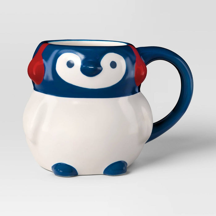 9oz Christmas Earthenware Mini Figural Penguin Mug - Wondershop