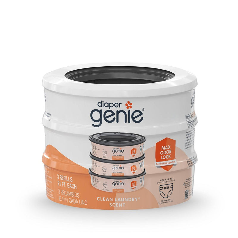 Diaper Genie Diaper Disposal Pail System Refill - Clean Laundry - 3pk