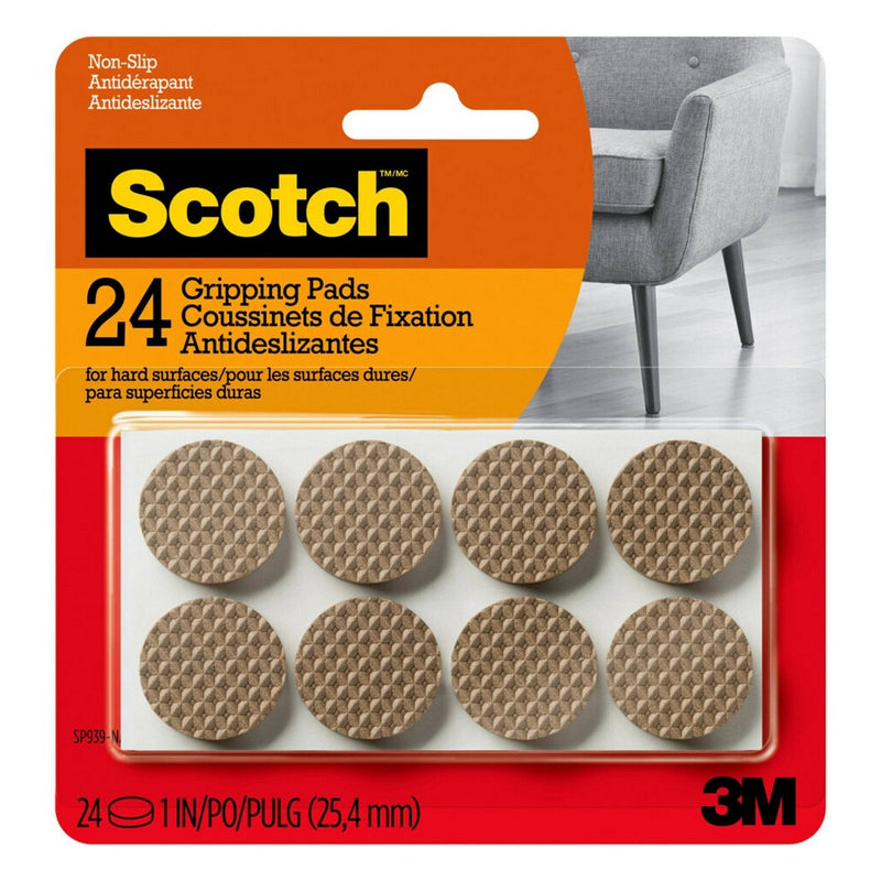 Scotch 24pk 1" Gripping Pads Light Brown