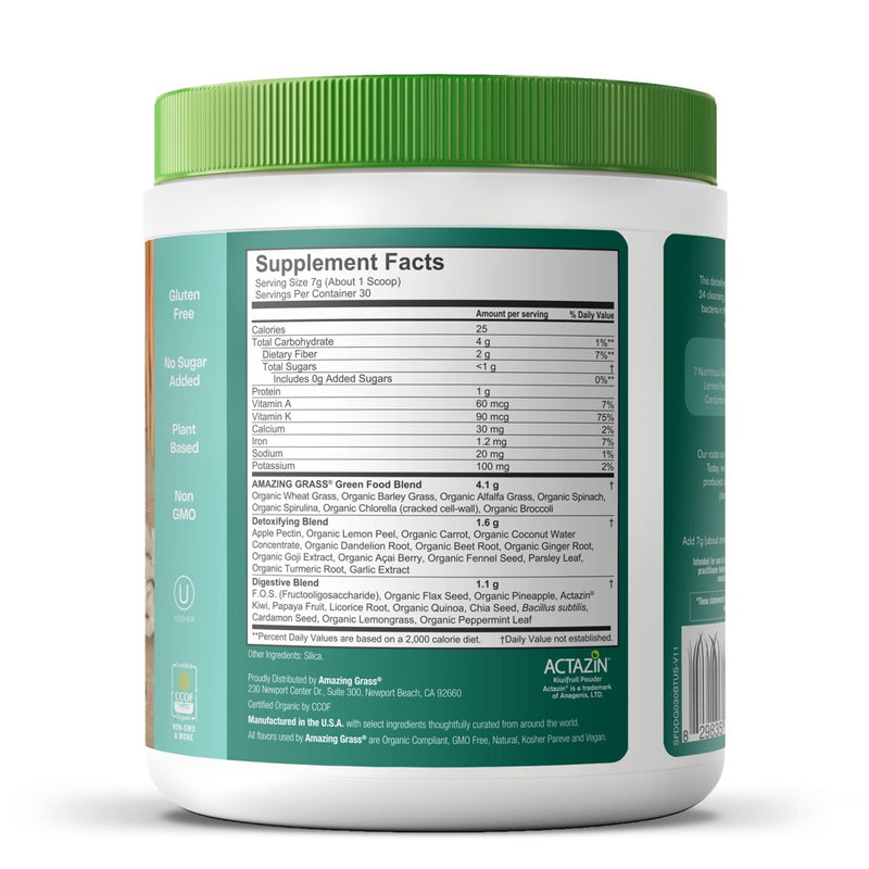 Amazing Grass Greens Blend Detox & Digest Vegan Powder - 7.4oz