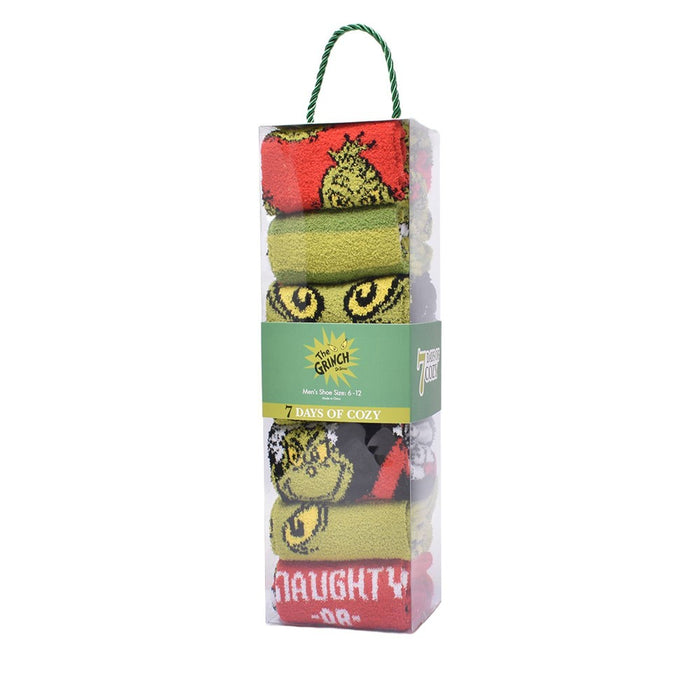 Men's The Grinch 7 Days of Cozy Crew Socks - 6-12