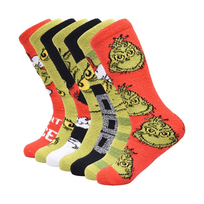 Men's The Grinch 7 Days of Cozy Crew Socks - 6-12