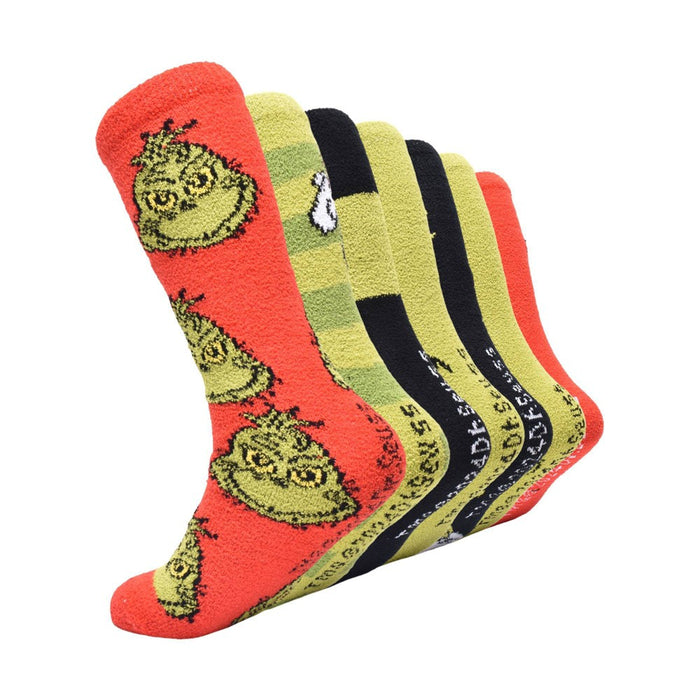 Men's The Grinch 7 Days of Cozy Crew Socks - 6-12