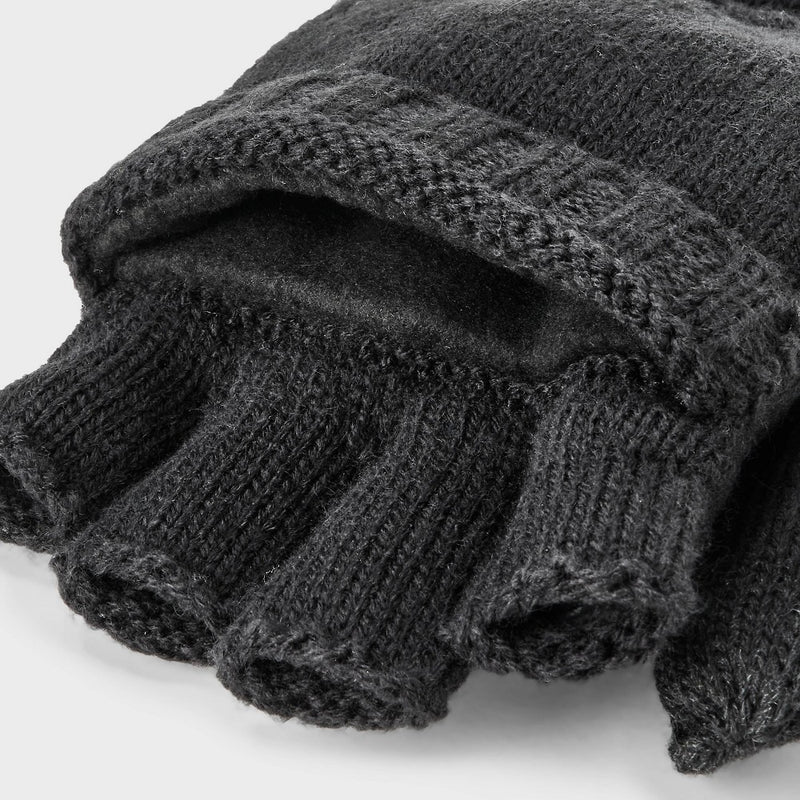Men's Covertible with Fleece Flip Top Mittens - Goodfellow & Co Black One Size Fits Most