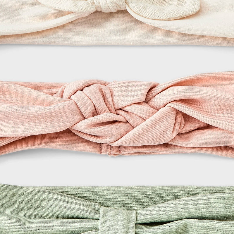 Baby Girls' 3pk Headwrap - Cloud Island Green/Pink