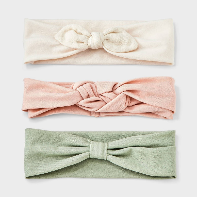 Baby Girls' 3pk Headwrap - Cloud Island Green/Pink