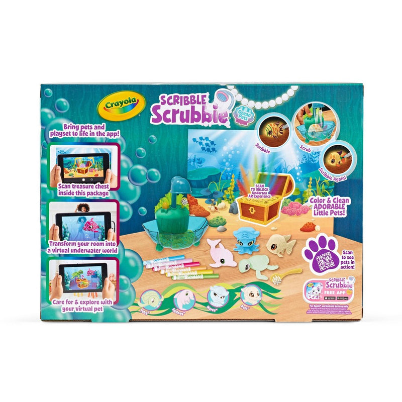 Crayola Scribble Scrubbie Ocean Glow Lagoon: Washable Marker Craft Kit for Kids, Non-Toxic, Ages 3+