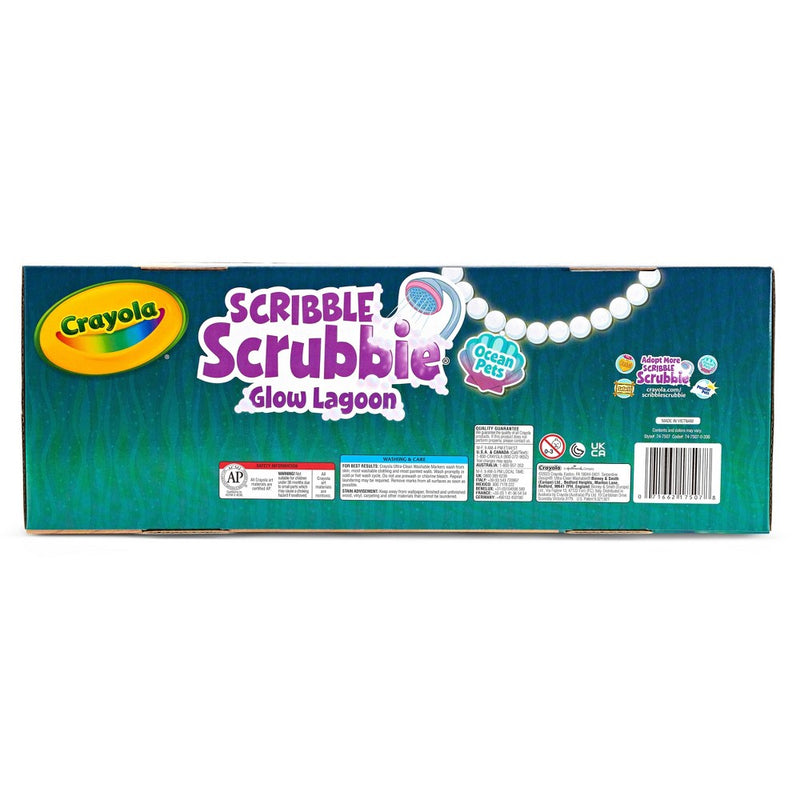 Crayola Scribble Scrubbie Ocean Glow Lagoon: Washable Marker Craft Kit for Kids, Non-Toxic, Ages 3+