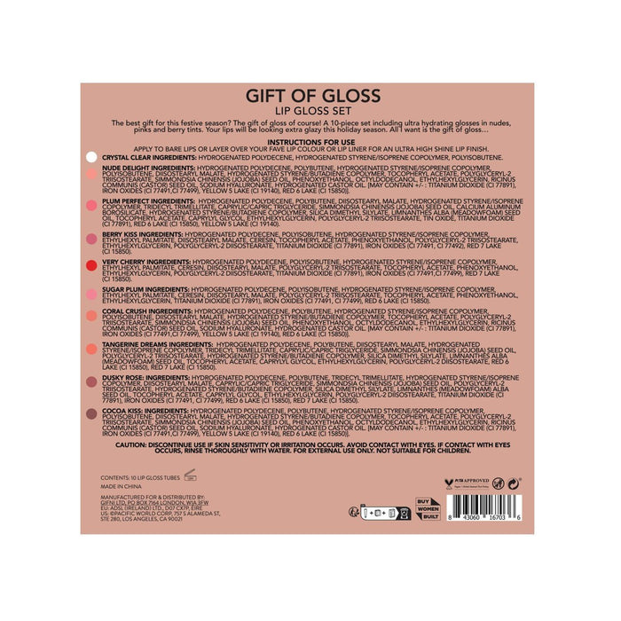 Holler and Glow Juicy Lip Gloss Tube Gift Set - 10ct