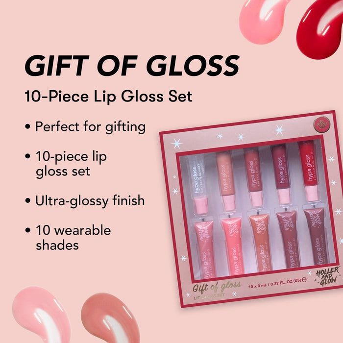 Holler and Glow Juicy Lip Gloss Tube Gift Set - 10ct