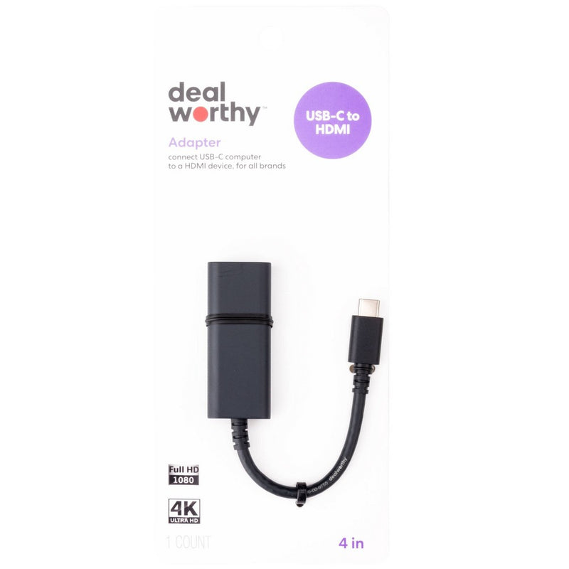 USB-C to HDMI Adapter - dealworthy Black