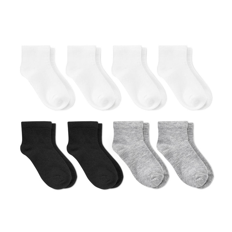 Toddler 8pk Ankle Socks - Dealworthy 4T-5T White/Gray/Black