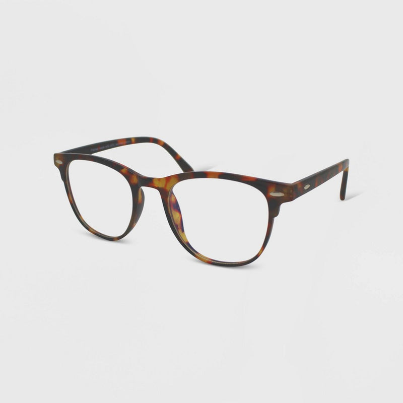Women's Milky Plastic Square Blue Light Filtering Glasses - Wild Fable Brown Tort