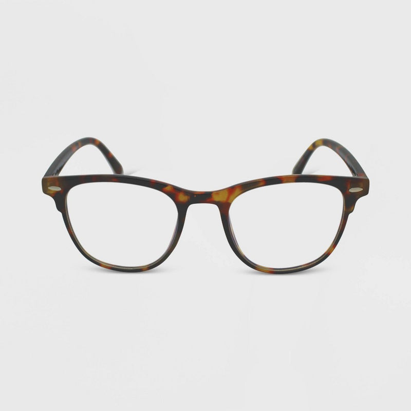 Women's Milky Plastic Square Blue Light Filtering Glasses - Wild Fable Brown Tort