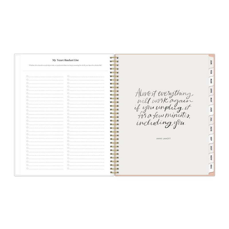 The Everygirl Planner 2025 Weekly/Monthly Planner 11.18"x9.37" Wirebound Jenna Jean: Adult Stationery, Tabs, Off-White