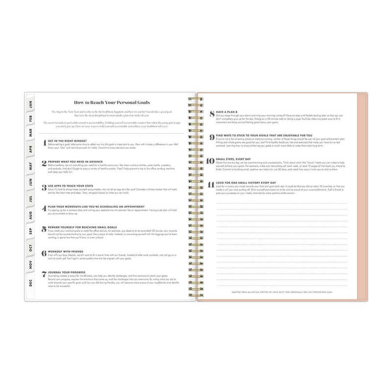 The Everygirl Planner 2025 Weekly/Monthly Planner 11.18"x9.37" Wirebound Jenna Jean: Adult Stationery, Tabs, Off-White