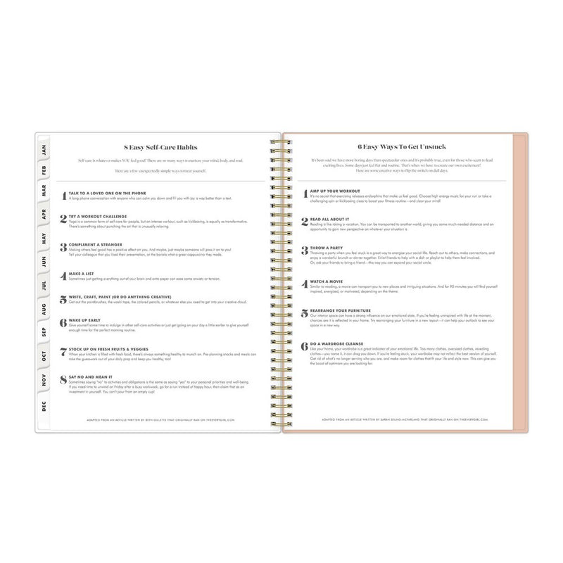 The Everygirl Planner 2025 Weekly/Monthly Planner 11.18"x9.37" Wirebound Jenna Jean: Adult Stationery, Tabs, Off-White