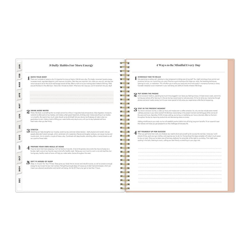 The Everygirl Planner 2025 Weekly/Monthly Planner 11.18"x9.37" Wirebound Jenna Jean: Adult Stationery, Tabs, Off-White