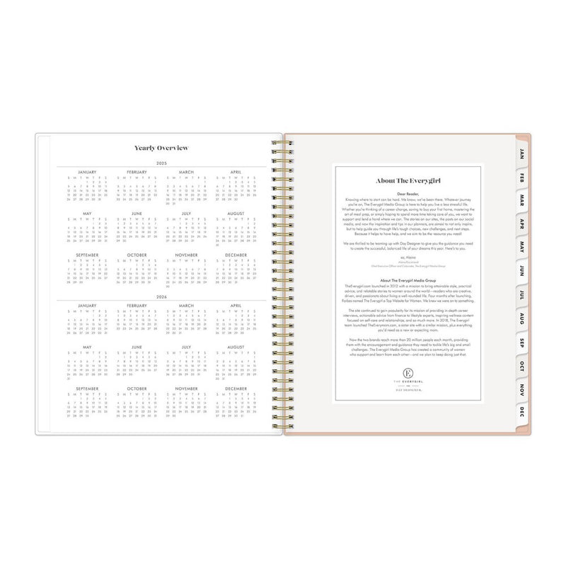 The Everygirl Planner 2025 Weekly/Monthly Planner 11.18"x9.37" Wirebound Jenna Jean: Adult Stationery, Tabs, Off-White