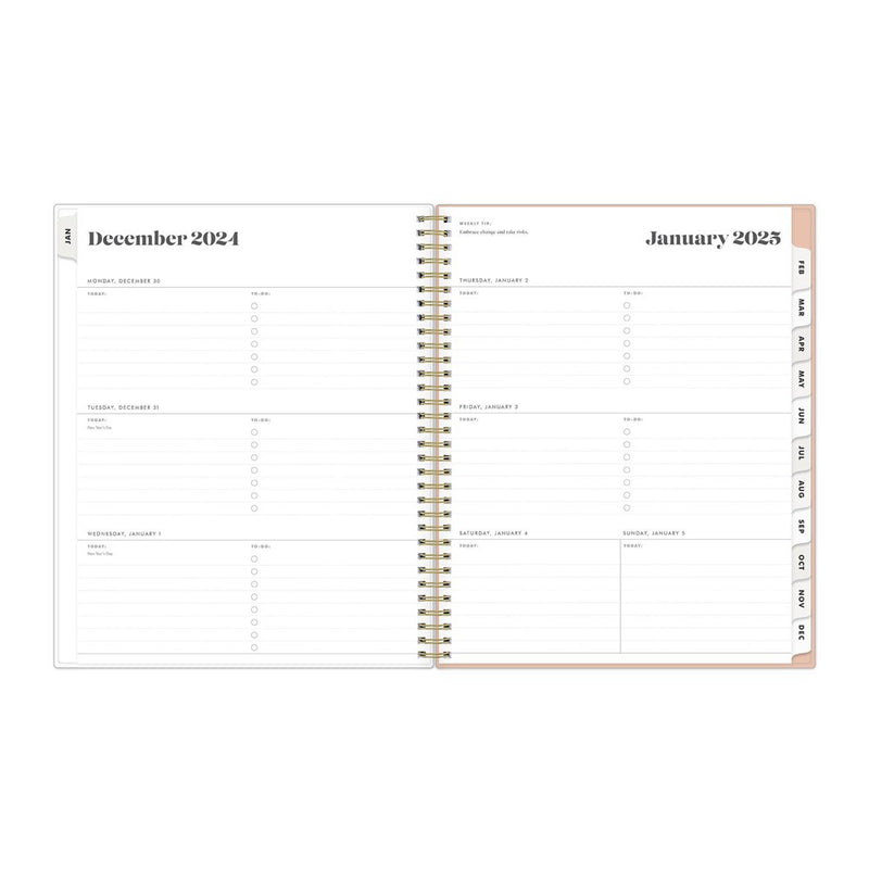 The Everygirl Planner 2025 Weekly/Monthly Planner 11.18"x9.37" Wirebound Jenna Jean: Adult Stationery, Tabs, Off-White