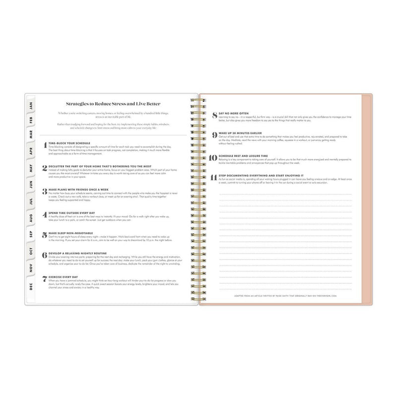 The Everygirl Planner 2025 Weekly/Monthly Planner 11.18"x9.37" Wirebound Jenna Jean: Adult Stationery, Tabs, Off-White