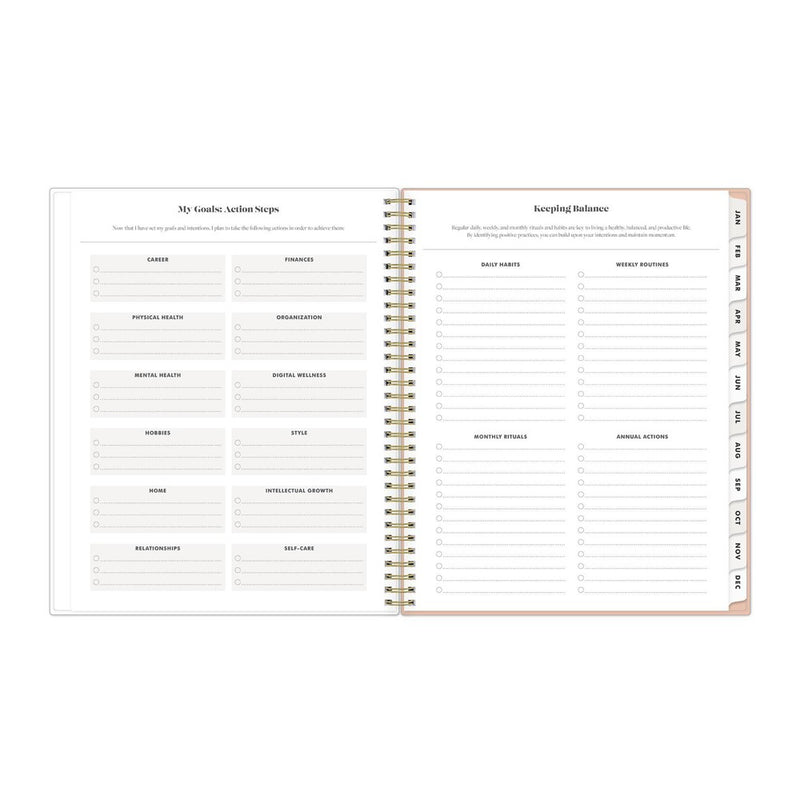 The Everygirl Planner 2025 Weekly/Monthly Planner 11.18"x9.37" Wirebound Jenna Jean: Adult Stationery, Tabs, Off-White