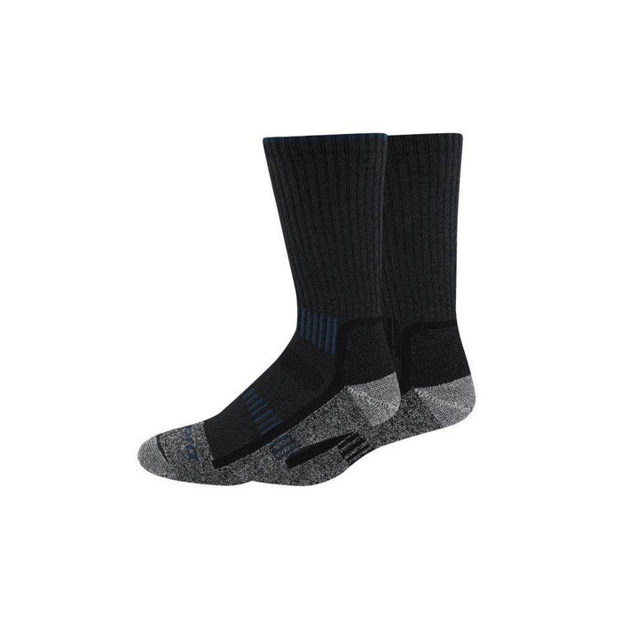 Dickies Men's Midweight Merino Wool Thermal Crew Socks 2pk - Black 6-12