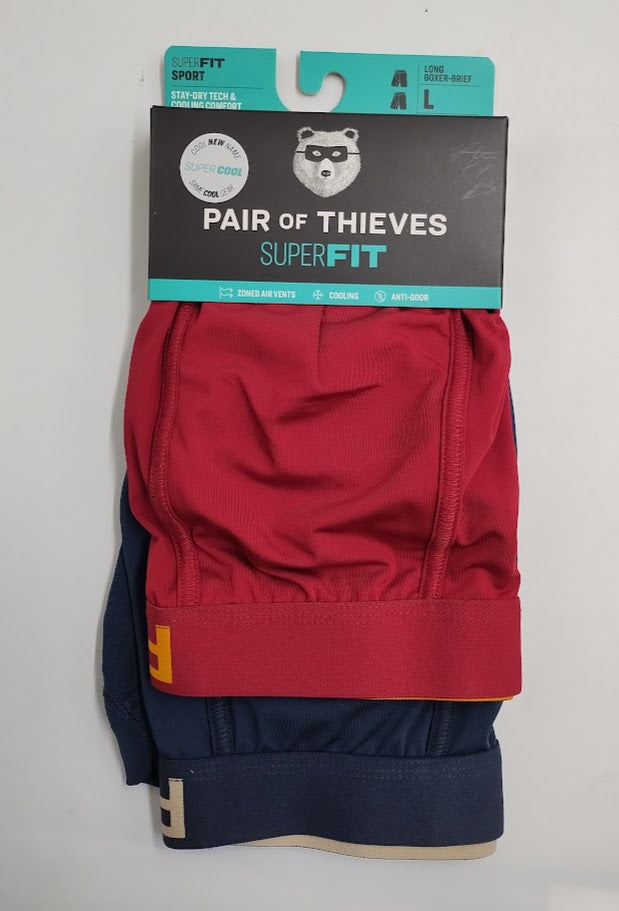 Pair of Thieves SuperCool Long Leg Boxer Briefs 2pk - Red/Blue L