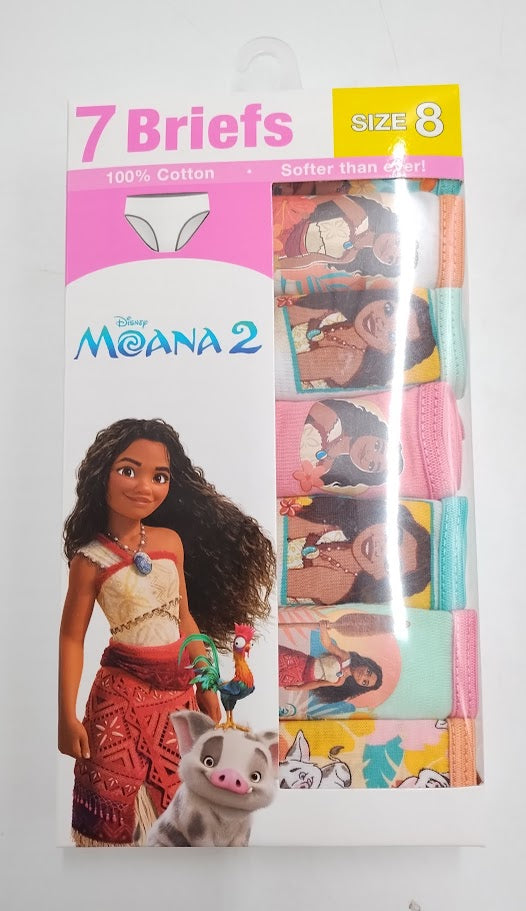 Girls' Moana 2 7pk Bikini Underwear - 8