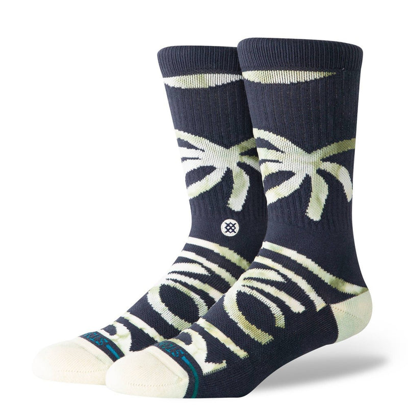 STANCE x WADE Men's Palm Twist Tie-Dye Crew Socks - Navy Blue 6-12