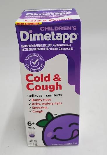 Children's Dimetapp Cough & Cold Relief Liquid - Grape - 4 fl oz EXP 06/2026