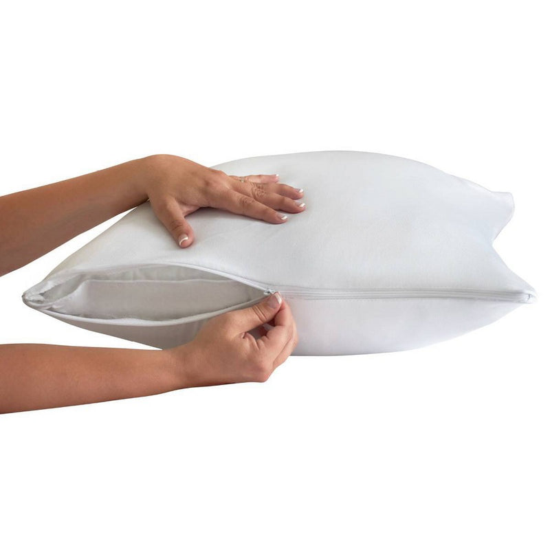 Standard/Queen Maximum Bed Bug and Allergy Protection Pillow Protector White - AllerEase: Hypoallergenic, Zippered, Moisture-Wicking Fabric