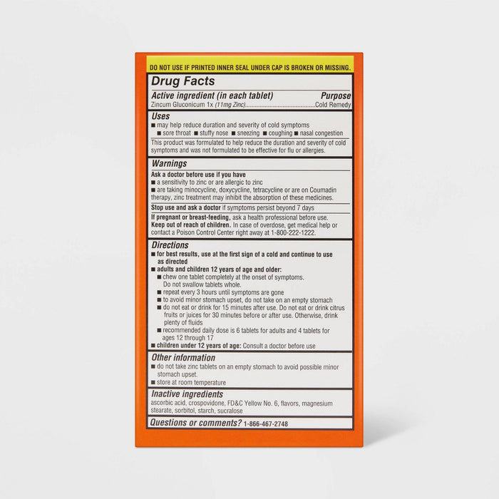 Quick Dissolve Cold Shortening Tablets - Citrus - 25ct - up&up