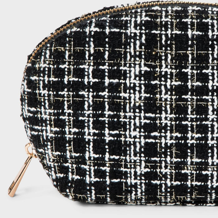 Tweed Rounded Pouch Bag - A New Day Black