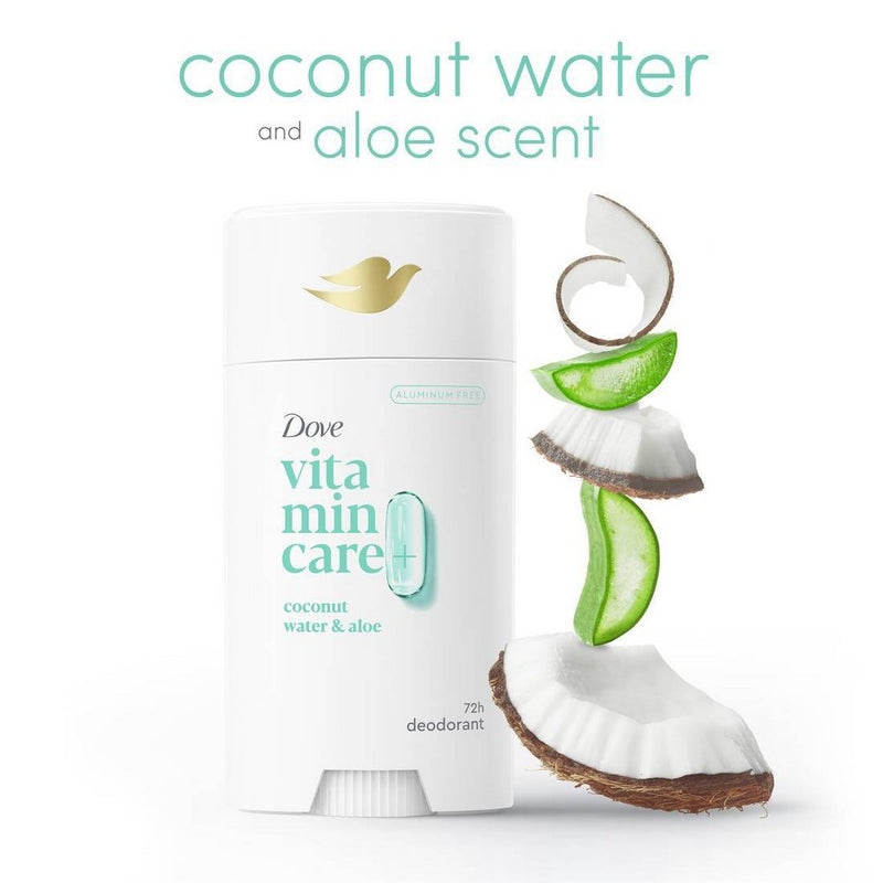 Dove Beauty VitaminCare+ Aluminum Free Deodorant Stick - Coconut Water & Aloe - 2.6oz