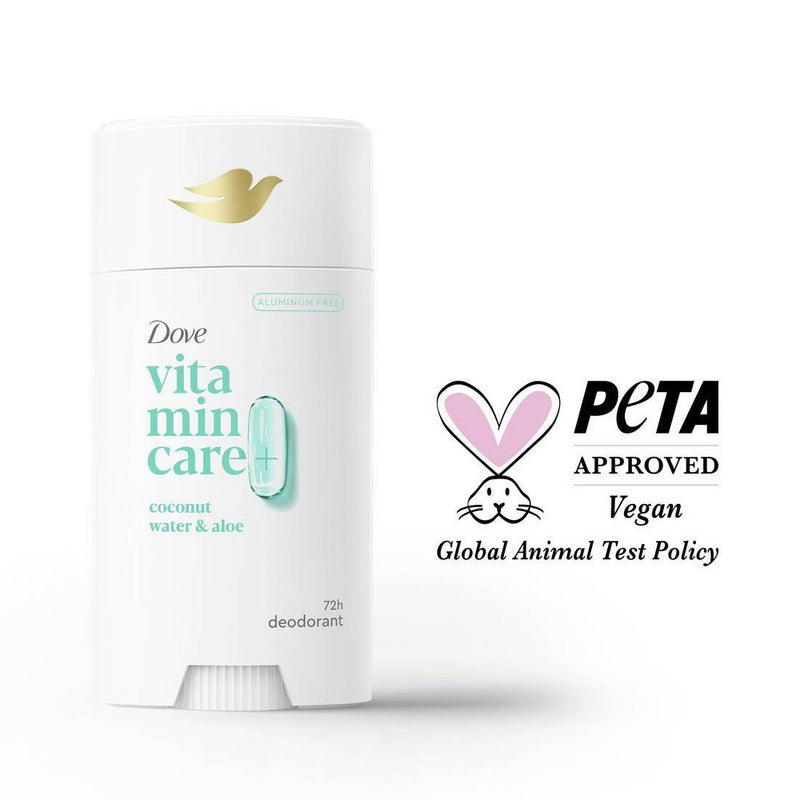 Dove Beauty VitaminCare+ Aluminum Free Deodorant Stick - Coconut Water & Aloe - 2.6oz
