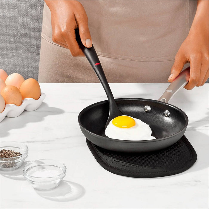 OXO 3pc Nylon Utensil Set Black: Kitchen Utensils with Soft-Grip Handle, Includes Pasta Spoon & Slotted Turner