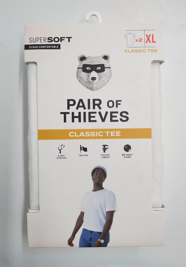 Pair of Thieves Mens Classic Fit Crewneck Undershirt 2pk White XL